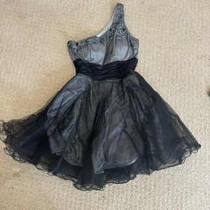 Gray and black mini dress